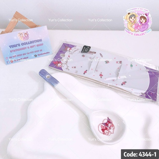 [4344-1] Ceramic Spoon License \ Kuromi&MyMelody 