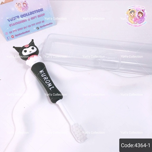 [4364-1] Premium Soft Hair & Hard Bristled ToothBrush \ Kuromi *Black*
