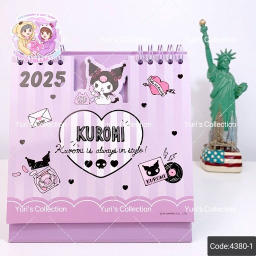 [4380-1] 2025 Sanrio Calendar License / Kuromi 