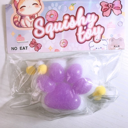 [4384-1] Squishy Toy Cat Feet / White-Purple