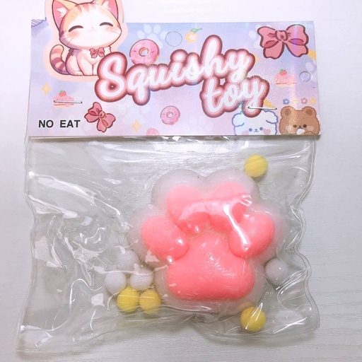 [4384-3] Squishy Toy Cat Feet / Pink-White 