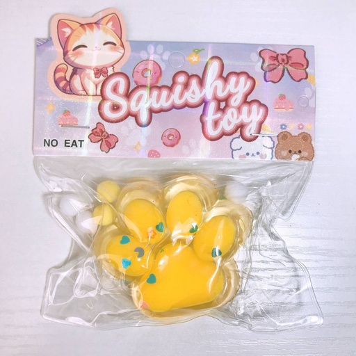 [4384-6] Squishy Toy Cat Feet / Clean- Yellow 