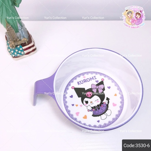 [3530-6] Baby Meal Bowl With Handle \ Kuromi *Black*