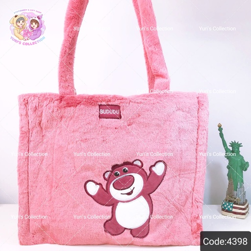[4398] Lotso Fluffy Plush Shoulder Bag 