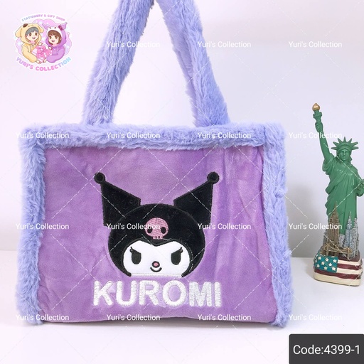 [4399-1] Fluffy Plush Hand Bag / Kuromi