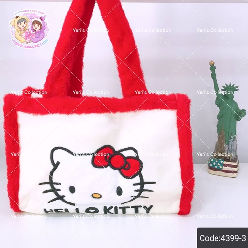 [4399-3] Fluffy Plush Hand Bag / Hello Kitty 