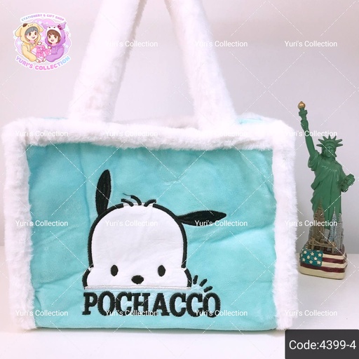 [4399-4] Fluffy Plush Hand Bag / Pochacco 