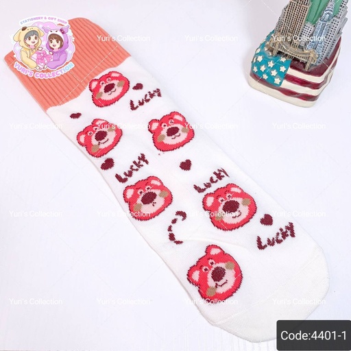 [4401-1] Cotton Socks 27cm / Lotso *Lucky* 