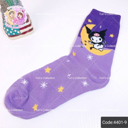 [4401-9] Cotton Socks 28cm / Kuromi 