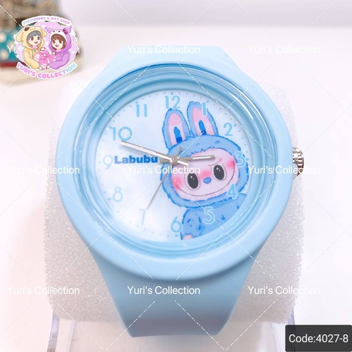 [4027-8] Round Watch \ Labubu *Blue*
