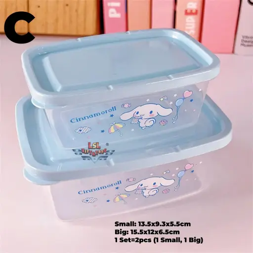 [4413-2] Lunch Snack Box Food Container 2-in-1 \ Cinna 
