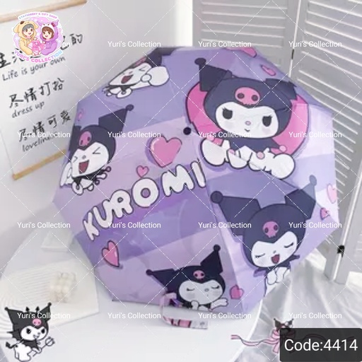 [4414] Kuromi Theme Umbrella With Striped Background *Auto*