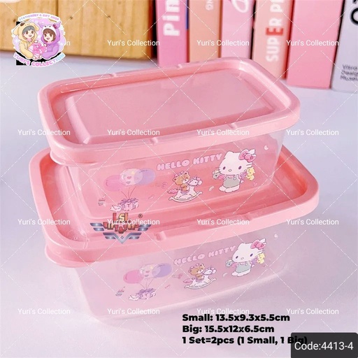 [4413-4] Lunch Snack Box Food Container 2-in-1 \ Hello Kitty 