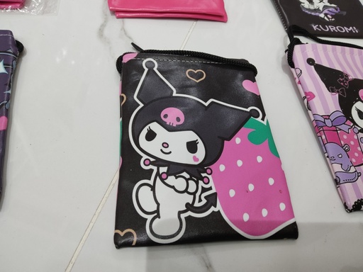 [3281-2] Kuromi Mini Crossbody Square Bag (Black+Pink)