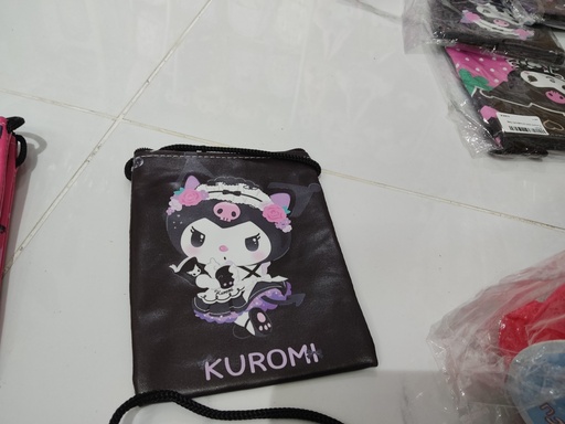 [3281-4] Kuromi Mini Crossbody Square Bag (Black)