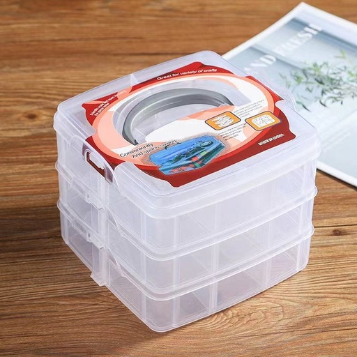 [4426] 3 Layer 18 Grids Storage Plastic Boxes 