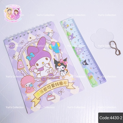 [4430-2] Sanrio Sticker Book-Ruler / Purple