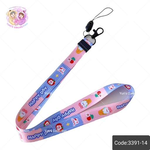 [3391-14] Sanrio Lanyard \ Happy Day Rabbit 
