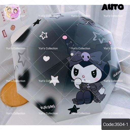 [3504-1] Umbrella *Auto* \ Kuromi Black,White