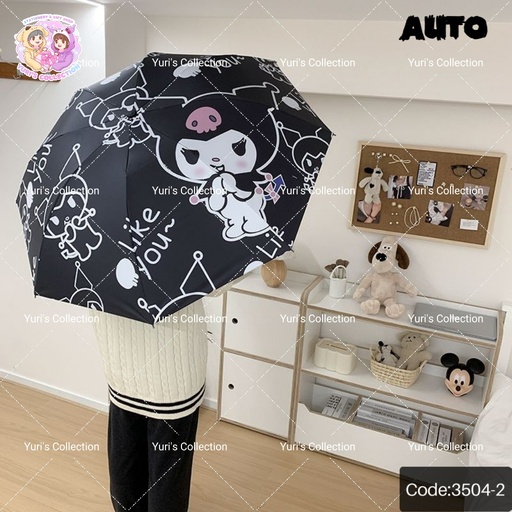 [3504-2] Umbrella *Auto* \ Kuromi *Black*