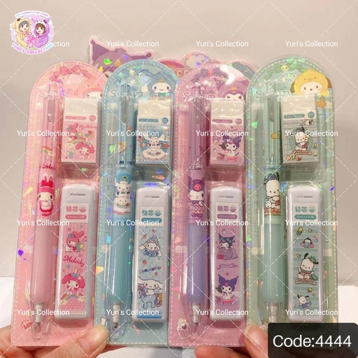 [4444-4] Mechanical Pencil,Eraser Set / Pochacco 