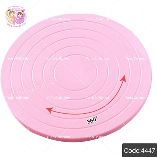 [4447] 14cm Round Food-Grade Plastic Rotating Cake Turntable Stand 