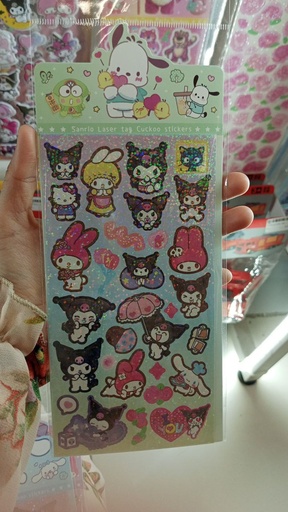 [4478-3] Laser Tag Cuckoo Bling Sticker / Pochacco 