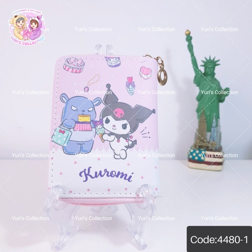 [4480-1] Sanrio Zip Wallet / Kuromi *Medium Size*