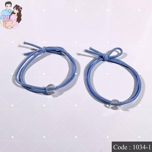 [1034-1] Elastic Hair Ties Bands "Blue"