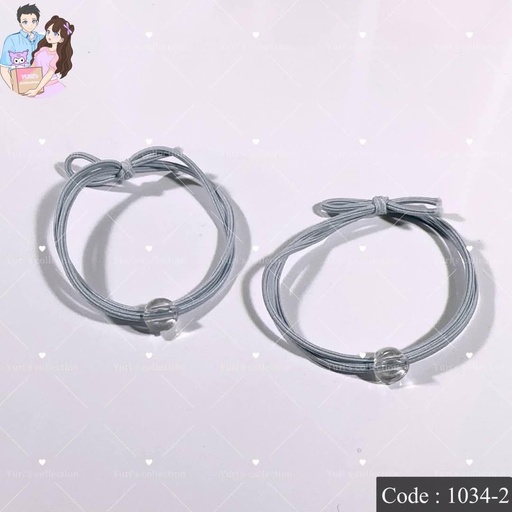 [1034-2] Elastic Hair Ties Bands "Grey"