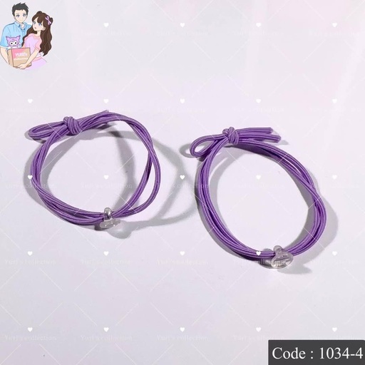 [1034-4] Elastic Hair Ties Bands "Purple"