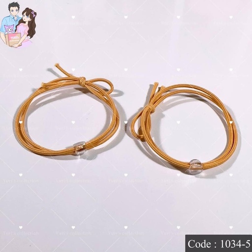 [1034-5] Elastic Hair Ties Bands "Gold"