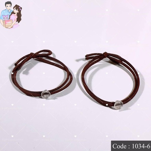[1034-6] Elastic Hair Ties Bands "Brown"