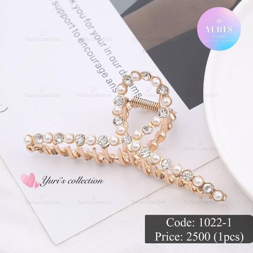 [1022-1] Claw Stone Pearl Hair Clips 