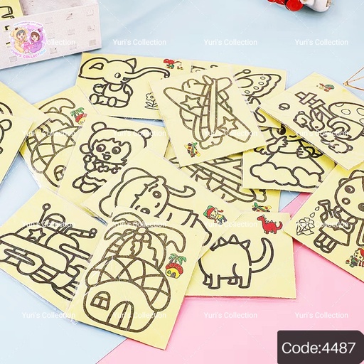 [4487] Glitter Painting Fun DIY Sand Drawing Games