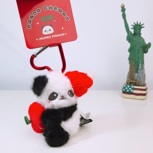 [4368-2] Cute Panda "Cherry " Plush Keychain