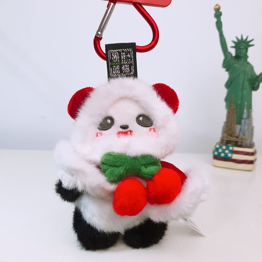 [4368-3] Cute Panda "Sanda Claus Christmas" Plush Keychain 