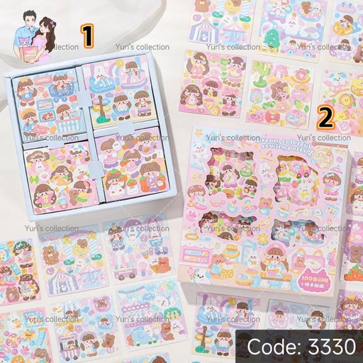 [3330-1] Girl Sticker Box (blue)