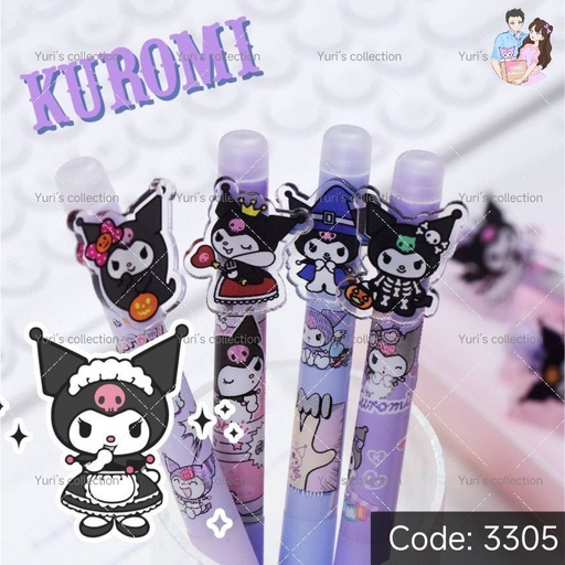 [3305] Kuromi Pen with Acrylic (Erasable)