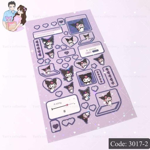 [3017-2] Bling Sticker \ Kuromi 