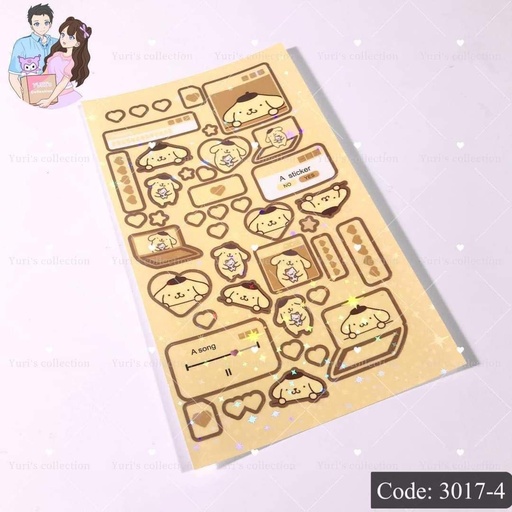 [3017-4] Bling Sticker \ PomPom 
