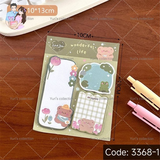 [3368-1] Cute Theme Notepad (Green)
