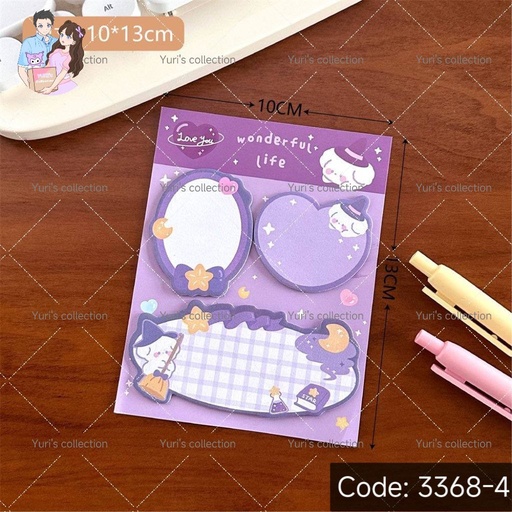 [3368-4] Cute Theme Notepad (Purple)