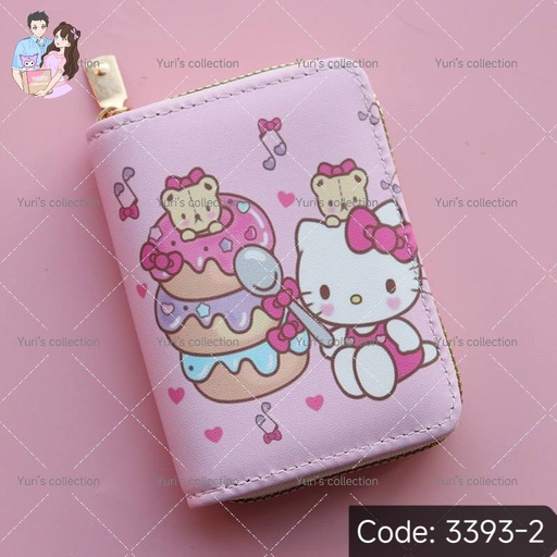 [3393-2] Sanrio Zip Card Holder Wallet \ HelloKitty 