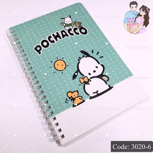 [3020-6] A5 Coil Book / Pochacco *Green*