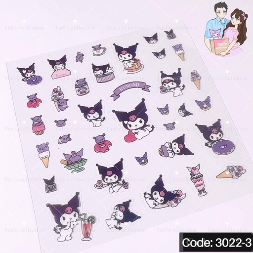[3022-3] Transparent Mini Sticker \ Kuromi 
