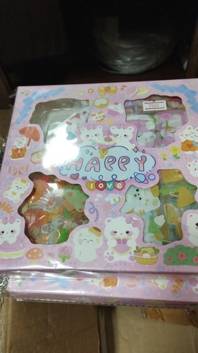[3414-3] Happy Bear Sticker Box