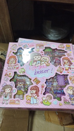 [3414-4] Girl Sticker Box (life get better)