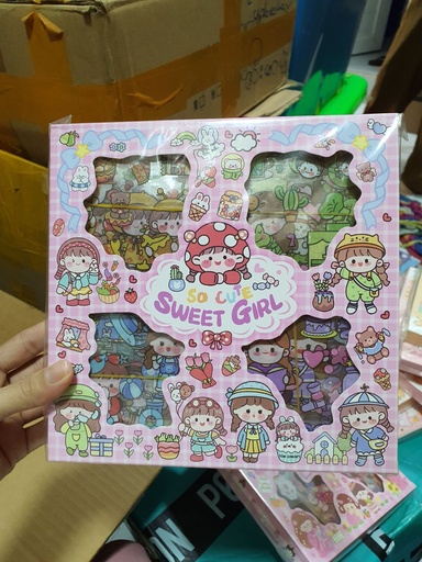 [3414-5] Sweet Girl Sticker Box (100pcs)
