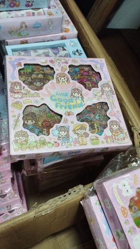 [3414-6] Girl Sticker Box ( good friend )